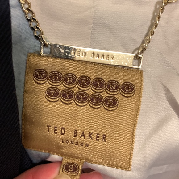 Ted Baker 2 piece Women’s wool blend suit light blue Working Title jacket/pants - Picture 12 of 15